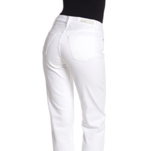 NWT GRLFRND Helena Straight Leg Raw Hem White Jean - Picture 2 of 6